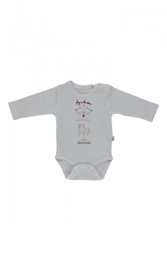 Bebetto Combed long sleeve Baby Bodysuit T1695-01 Beige 1695-01