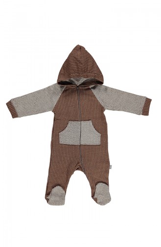 Bebetto Cotton Hooded Overalls K1838-01 Camel 1838-01