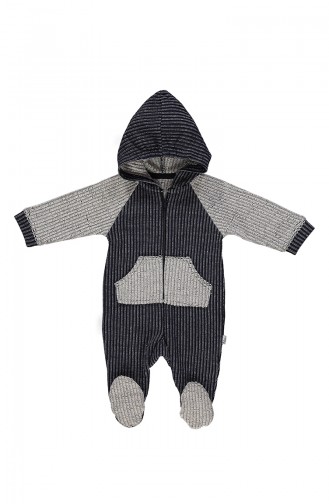 Bebetto Cotton Hooded Overalls K1838-02 Navy Blue 1838-02