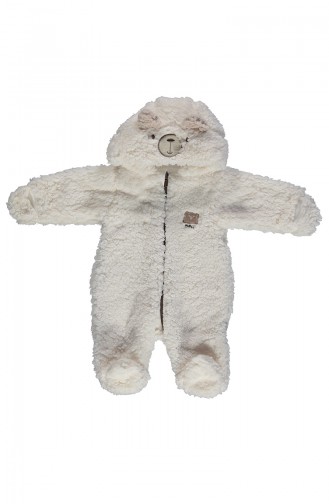 Bebetto Velsoft Combinaion Bébé a Capuche et Doublure K1886-02 Ecru 1886-02