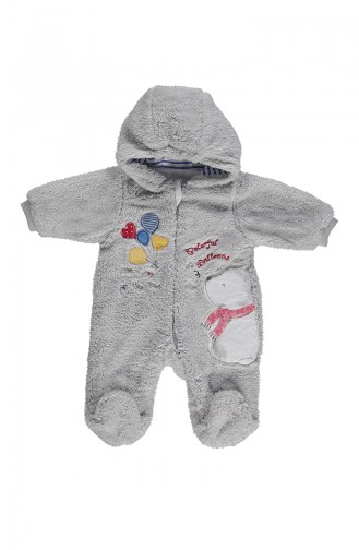 Bebetto Velsoft Hooded Overalls T1644-02 Gray 1644-02