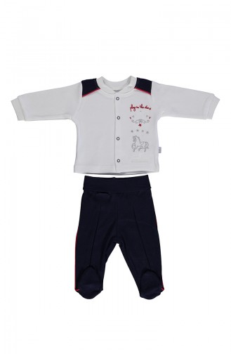 Bebetto Cotton Footed Pajama Set F990-02 Navy Blue 990-02