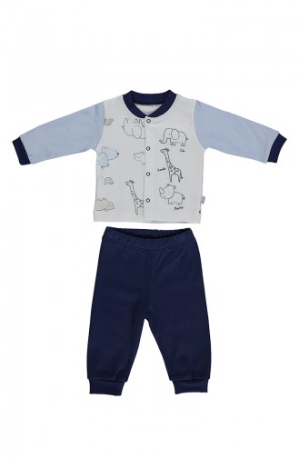 Bebetto Penye Pijama Takımı F996-01 Mavi