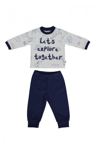 Bebetto Cotton Pajama Set F997-01 Blue 997-01