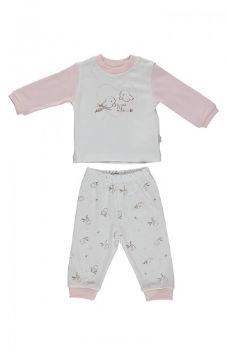 Bebetto Cotton Pajama Set F999-01 Salmon 999-01