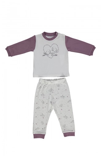 Bebetto Cotton Pajama Set F999-02 Plum 999-02