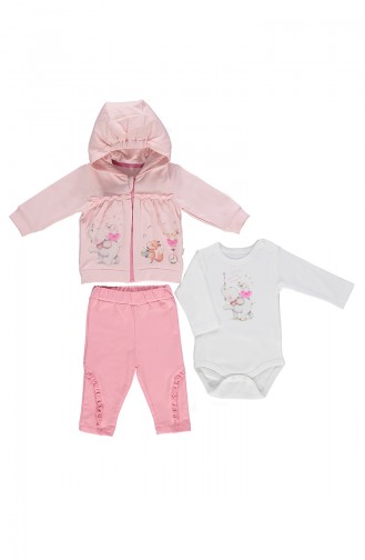 Bebetto Baby Cotton 3 Pcs Suit K1773-02 Pink 1773-02