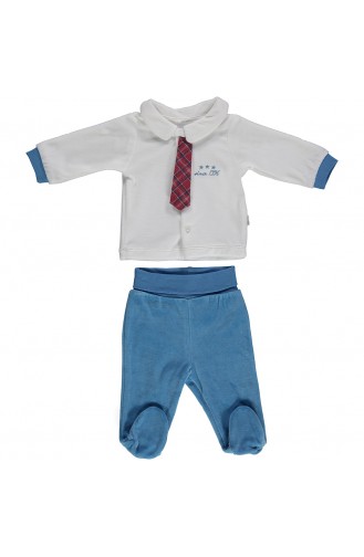 Bebetto Baby Cotton Velvet  2 Pcs Suit K2000-02 Turquoise 2000-02