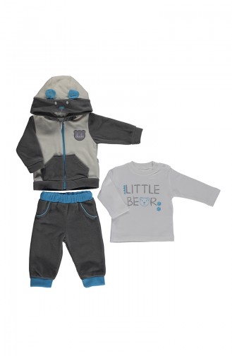 Bebetto Baby Polar Cardigan 3 Pcs Suit K2006-01 Gray 2006-01