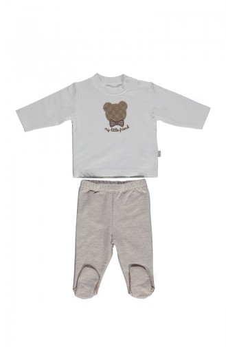 Bebetto Ensemble Combinaison Bébé 2 Pieces K2020-01 Beige 2020-01