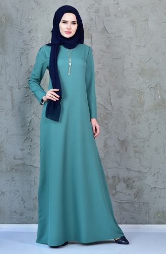 Green Almond Hijab Dress 4082-04