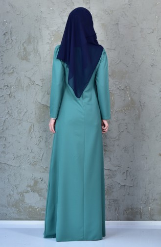 Green Almond Hijab Dress 4082-04