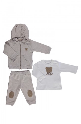 Bebetto Baby Cotton Track Suit 3 Pcs K2022-01 Bege 2022-01