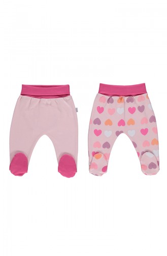 Bebetto Cotton 2 Pcs Footed Pants T1638-03 Pink 1638-03