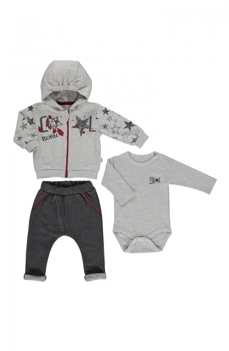 Bebetto Baby Cotton 3 Pcs Suit K1765-01 Gray 1765-01
