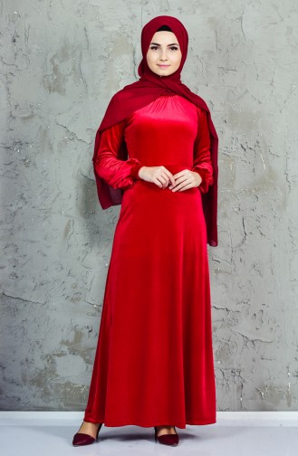 YNS Velvet Dress 4024-06 Red 4024-06