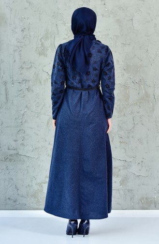 MIHRISAH Printed Dress 2273-03 NavyBlue 2273-03