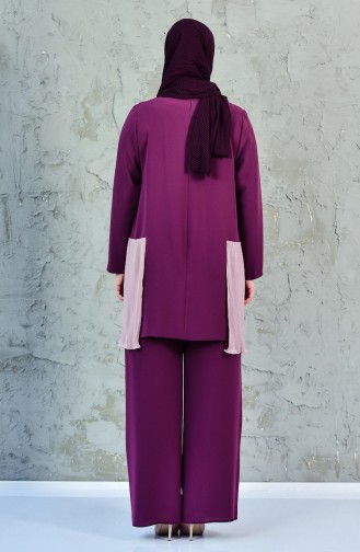 Large Size Tunic Pants Binary Suit 0510-01 Plum 0510-01