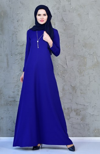 Robe avec Collier 4082-08 Bleu Roi 4082-08