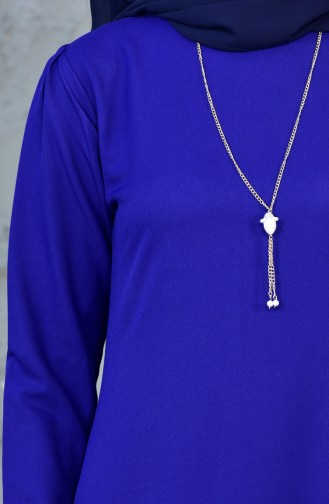 Robe avec Collier 4082-08 Bleu Roi 4082-08