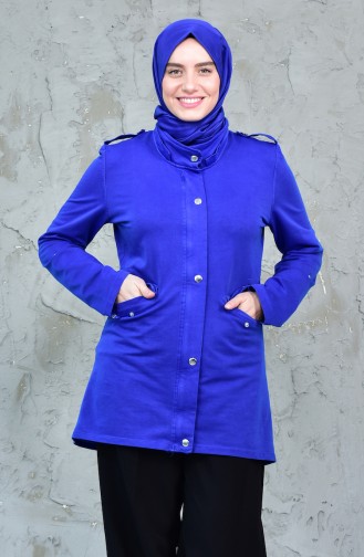 Trench Coat Pour Femme MGP7037-01 Bleu Roi 7037-01