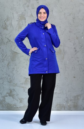 Trench Coat Pour Femme MGP7037-01 Bleu Roi 7037-01