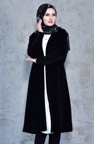 Kadife Hırka 7691-01 Siyah