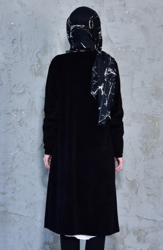Kadife Hırka 7691-01 Siyah