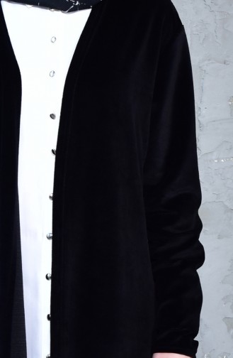 Kadife Hırka 7691-01 Siyah