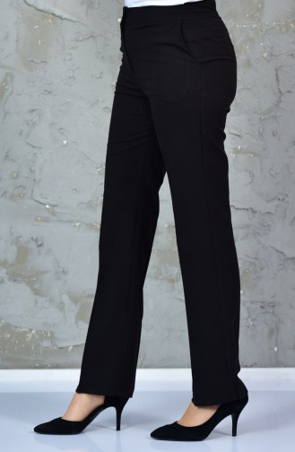 Pantalon Simple avec Poches 2062-01 Noir 2062-01