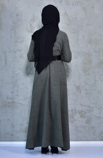 Khaki Hijab Dress 4419-06
