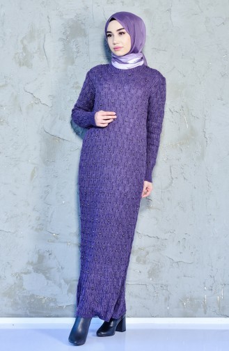 Knitted pearls Dress 7705-02 Purple 7705-02