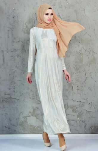 Creme Hijab Kleider 5005-01
