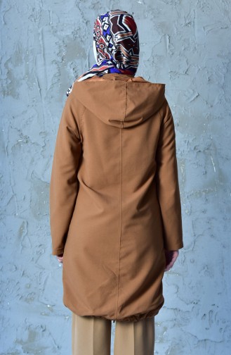 Hooded Zippered Coat 4553-04 Taba 4553-04