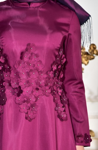 Purple Hijab Evening Dress 1862-03