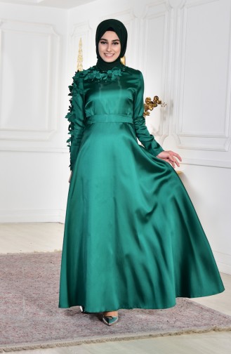 Green Hijab Evening Dress 1882-02