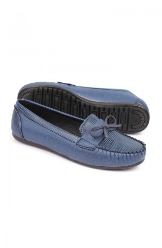 Woman Bowtie Flat shoe  3252-5SL  Plaid Navy Blue 3252-5SL