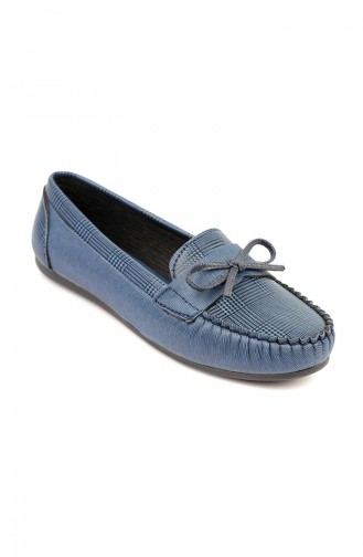 Woman Bowtie Flat shoe  3252-5SL  Plaid Navy Blue 3252-5SL