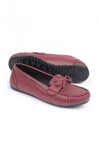 Woman Bowtie Flat shoe  3254-4SLPlaid Claret Red  3254-4SL