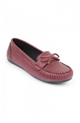 Woman Bowtie Flat shoe  3254-4SLPlaid Claret Red  3254-4SL