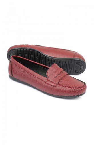 حذاء مُسطح باليرينا بتصميم كروهات 3355-5SS لون خمري 3355-5SS