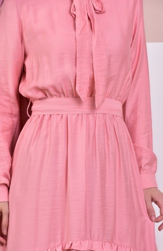 BURUN Tie Collar Dress 81629-03 Pink 81629-03