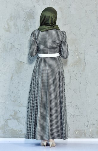 Khaki Hijab Dress 7204-01