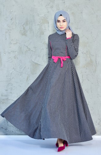 Schwarz Hijab Kleider 7204-05