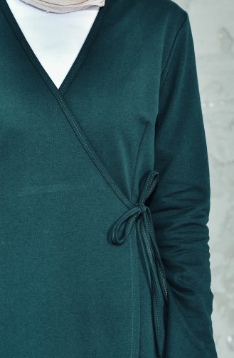 توبانور تونيك مُحاك بتصميم رباط على الجانب 2984-05 لون أخضر زمردي 2984-05