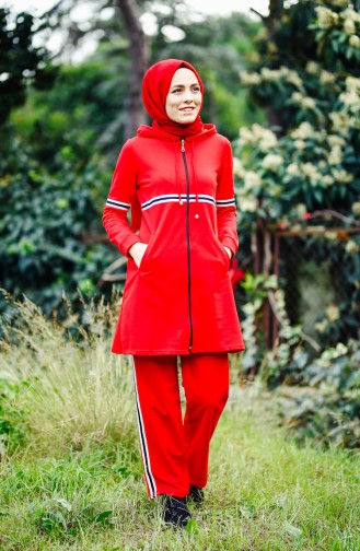 Hooded Sweatsuit 8010-02 Red 8010-02