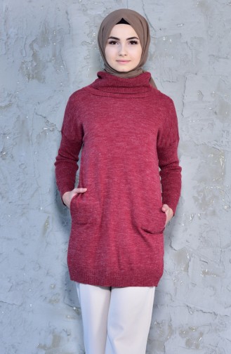 Pull Tricot Col Roulé 9003-07 Bordeaux 9003-07