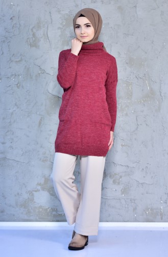 Pull Tricot Col Roulé 9003-07 Bordeaux 9003-07