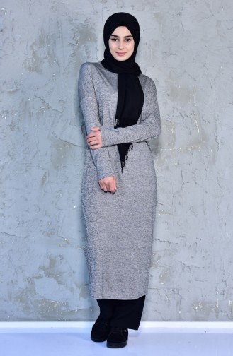 Yarasa Kol Uzun Tunik 7250-01 Gri