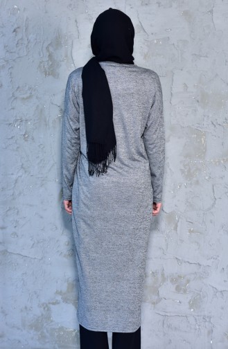 Yarasa Kol Uzun Tunik 7250-01 Gri